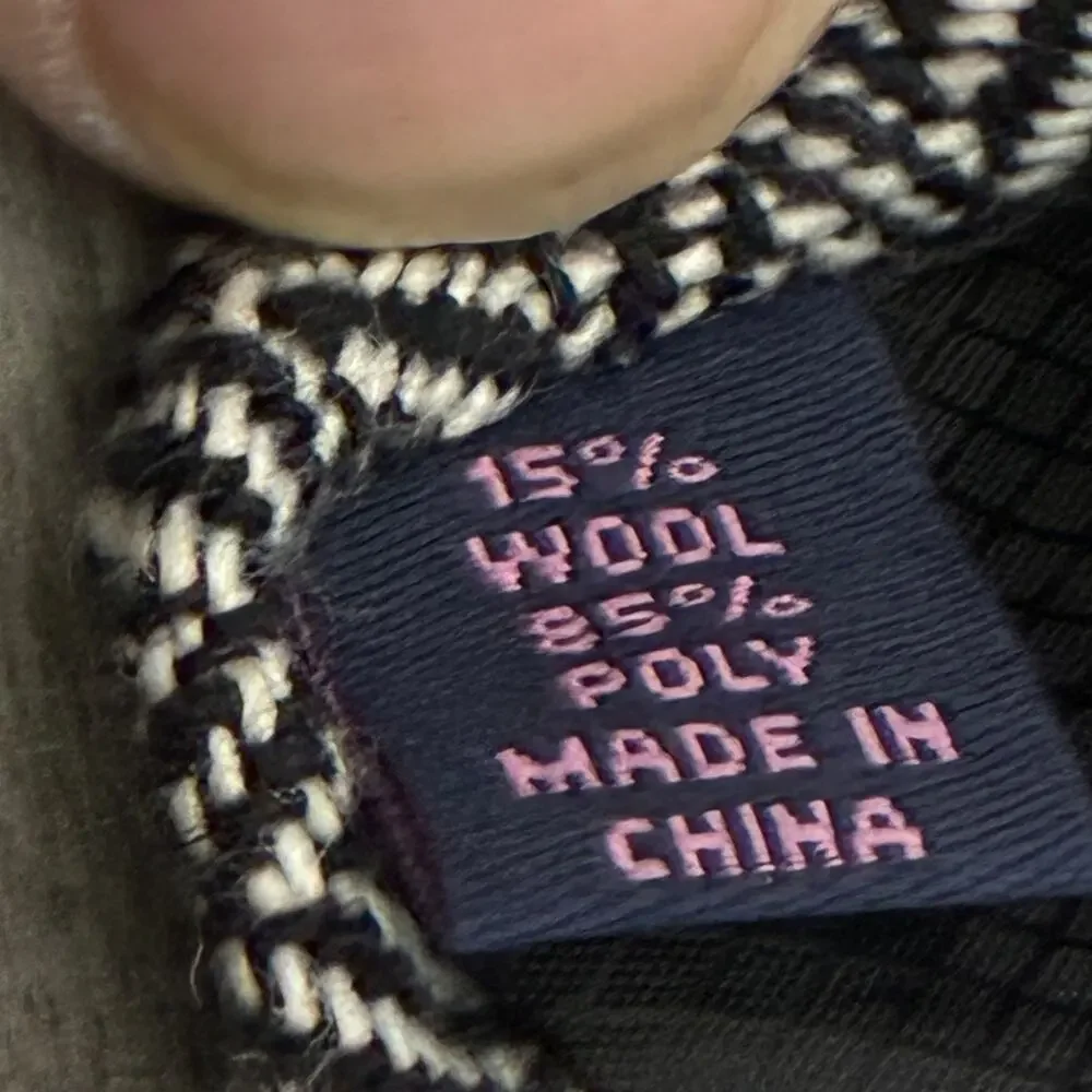 Egara Skinny Herringbone Wool Blend Tie Black White